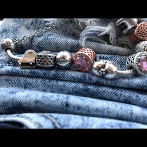 Rose gold pandora charm pink